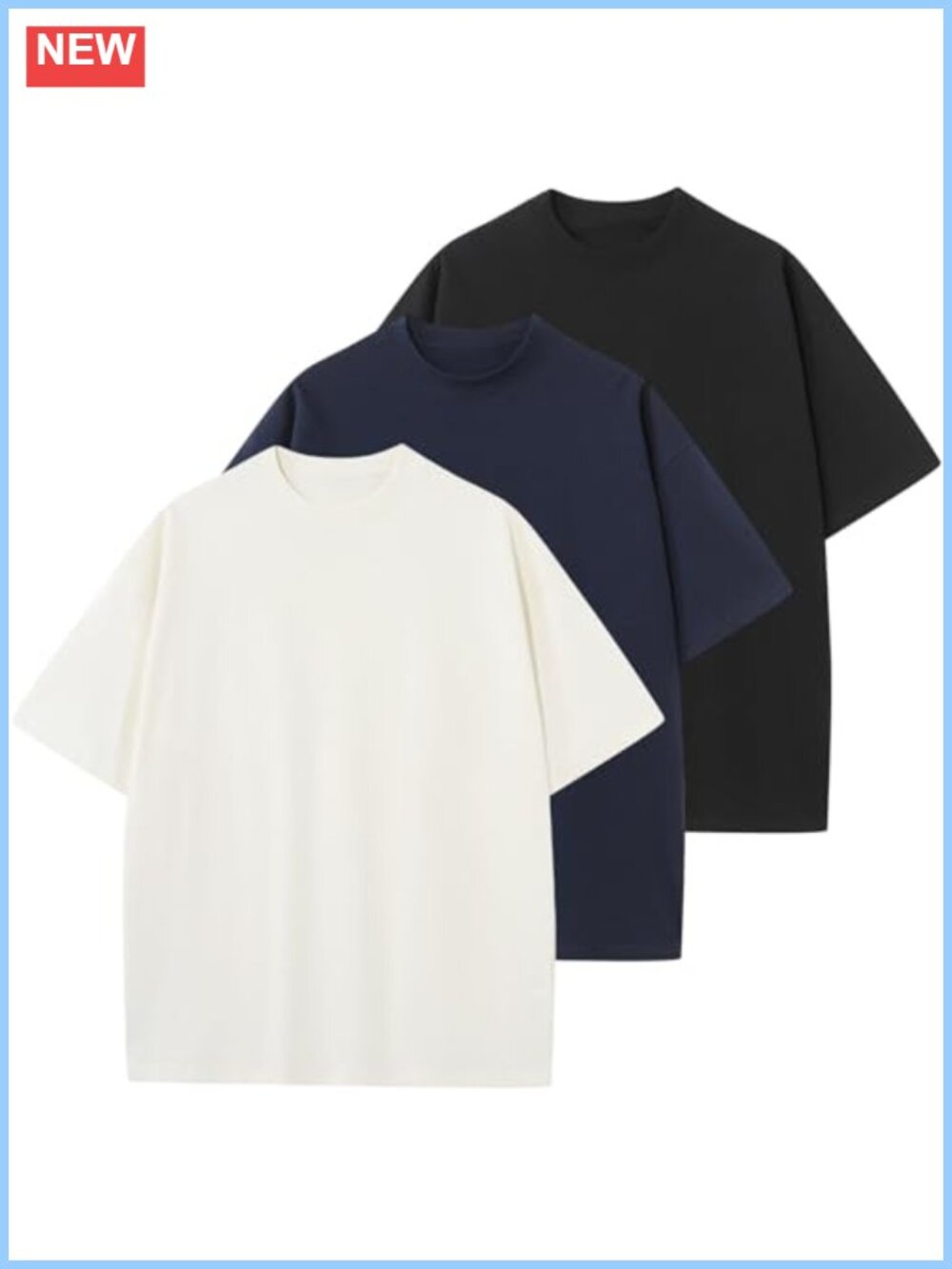 Oversized Unisex Cotton T-Shirt Crew Neck Short Sleeve Relaxed Fit Solid Basic
